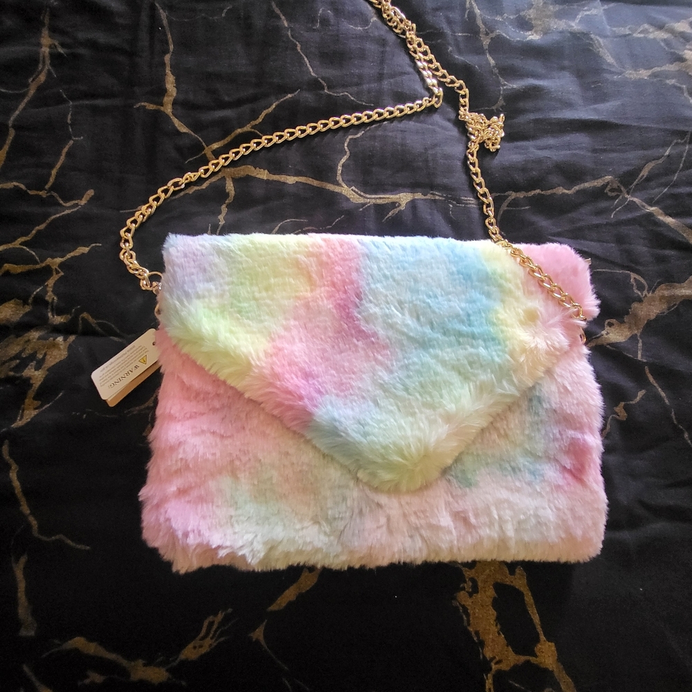 Furry multi color purse